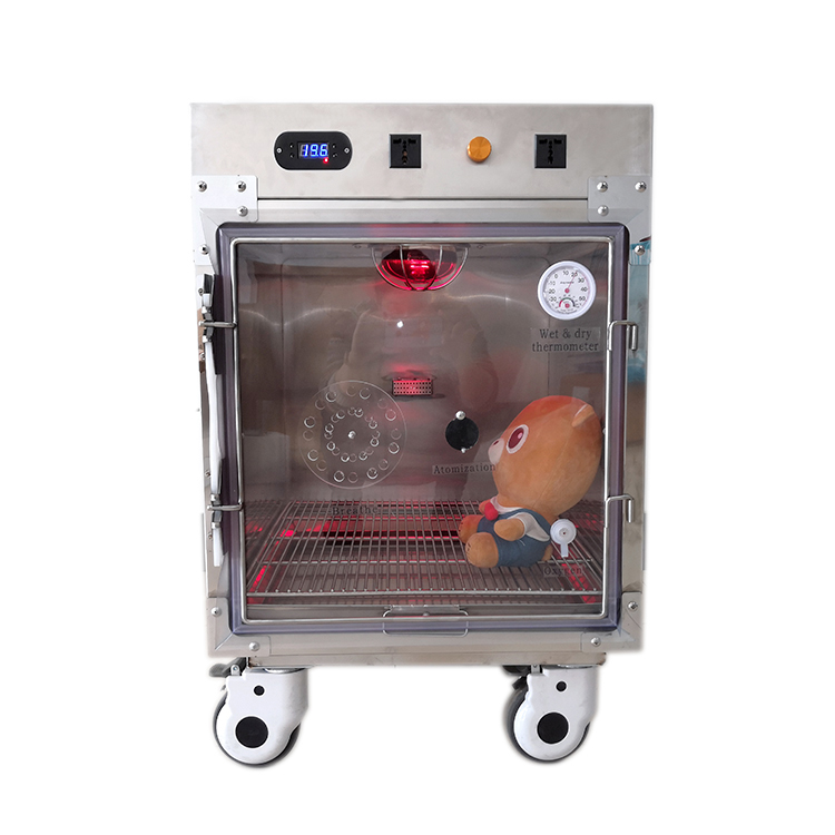 Red warm light intensive care cage