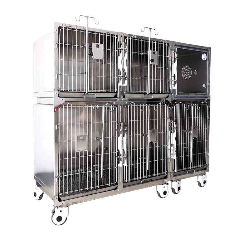 Two-layer six-door dog cage