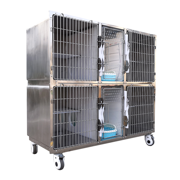 Two-layer, six-door-acrylic panel-cat cage