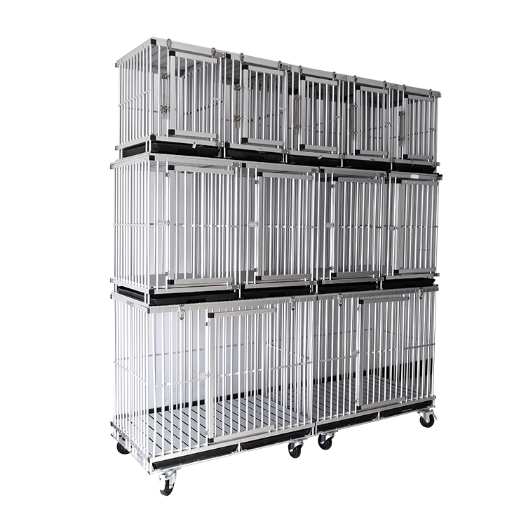 Three-layer 11-door-aluminum alloy combination dog cage