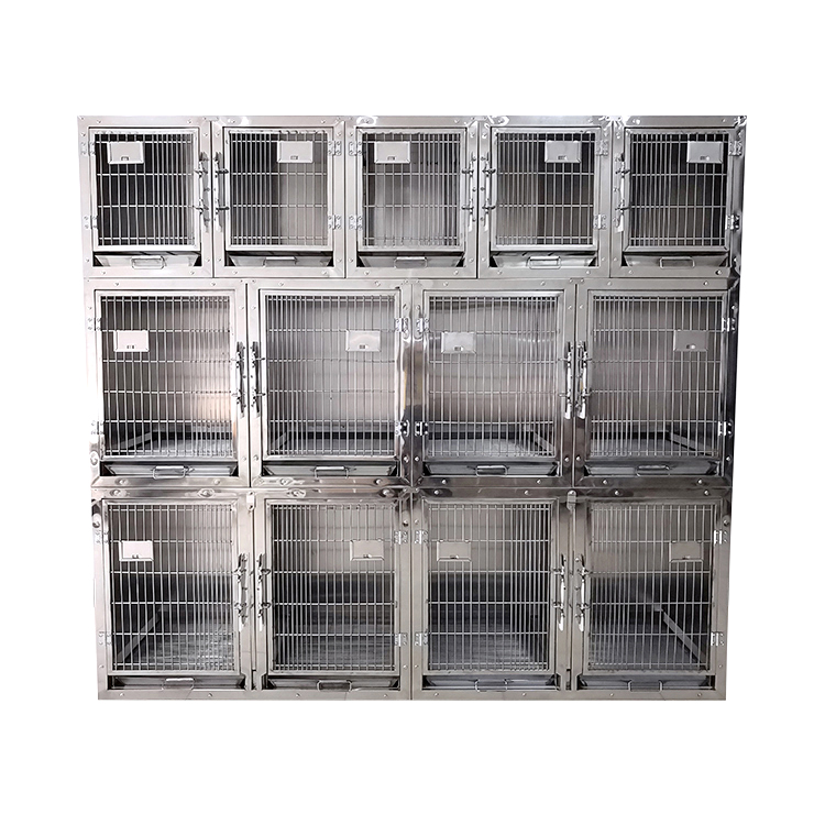 Three layers and 13 doors-stainless steel removable foster care cage