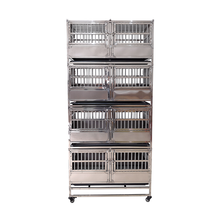 Four layers and 8 doors-stainless steel brooding cage