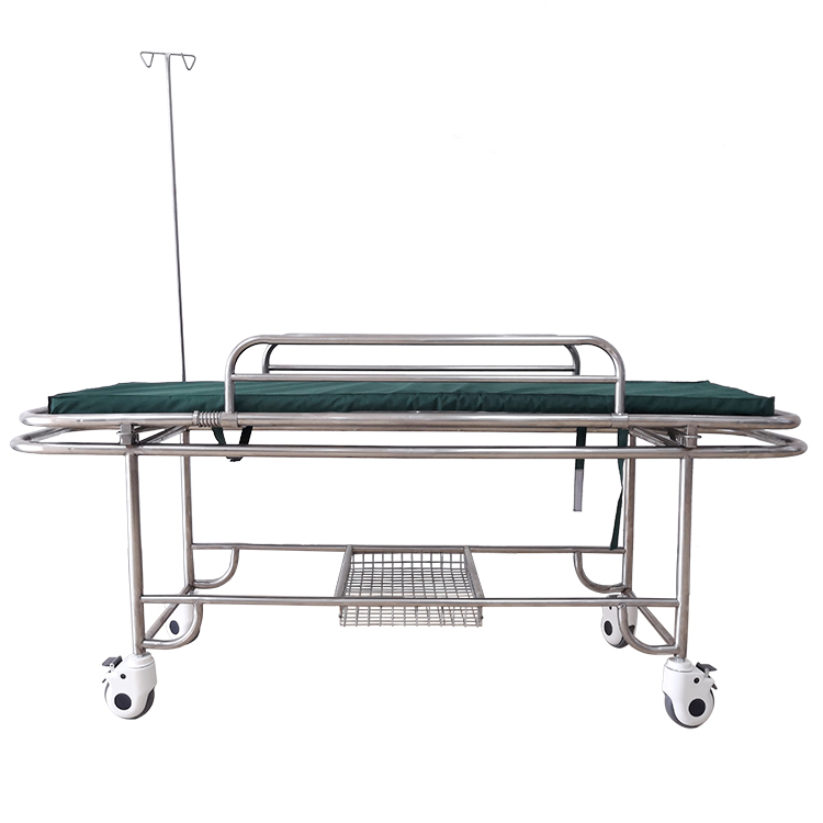 Stainless steel four-wheel stretcher trolley