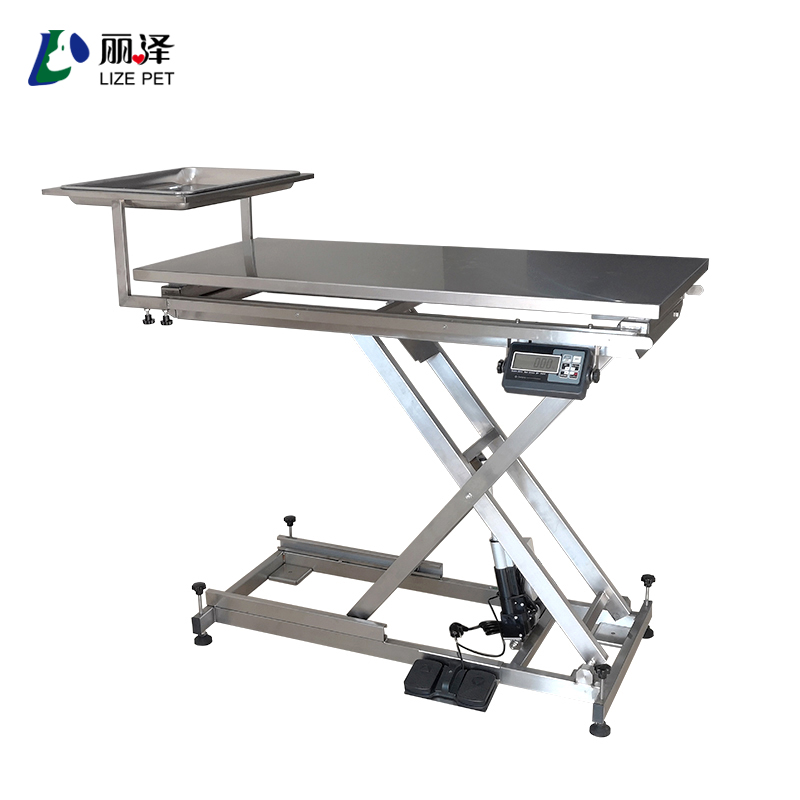 All stainless steel electric lifting surface vet operating table with weighing