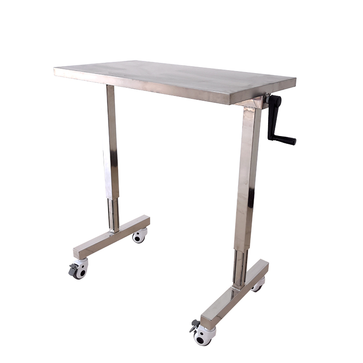 Manually adjust the height of the stainless steel clinic table