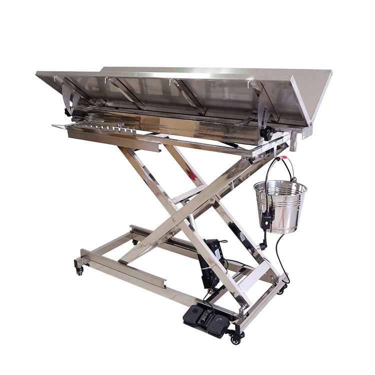 All stainless steel V-shaped tilting operating table