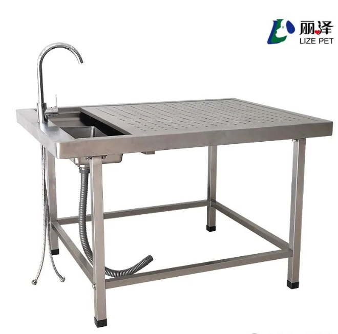 Stainless steel wet - simple veterinary disposal table Animal dissolving table