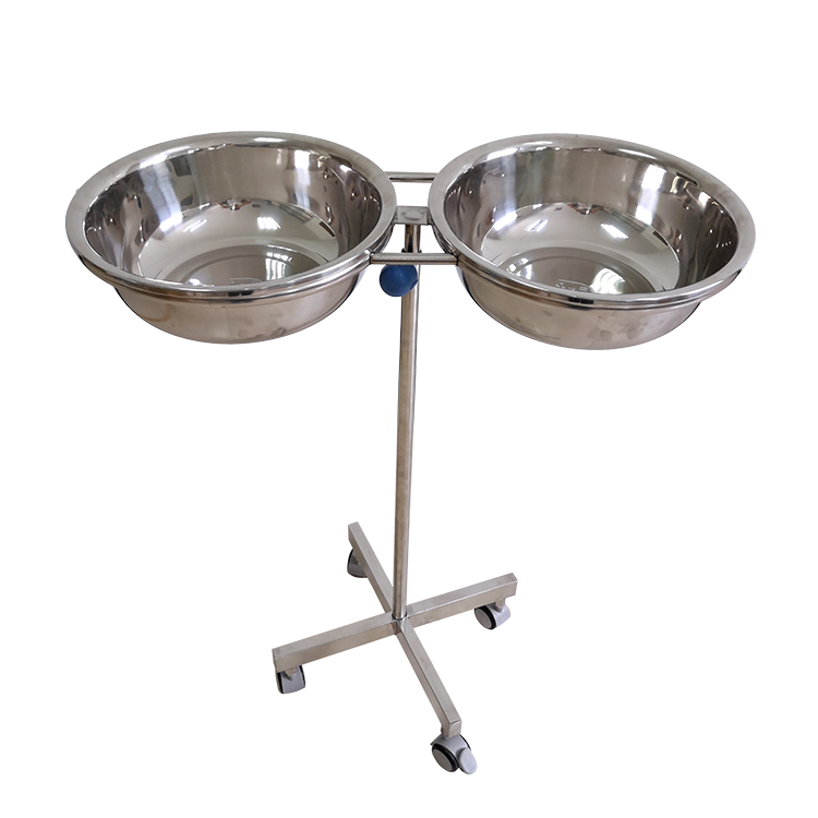 Stainless steel double basin washstand