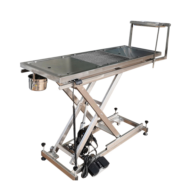 Electric lift - stainless steel inclined operating table with inlay surface