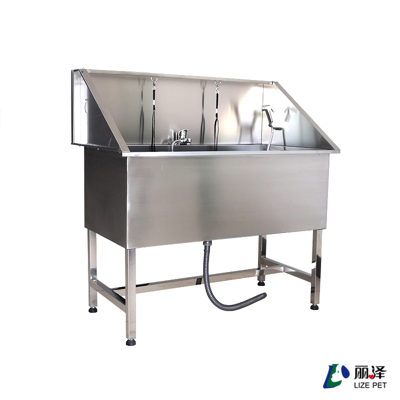 Stainless steel pet bathing pool without door