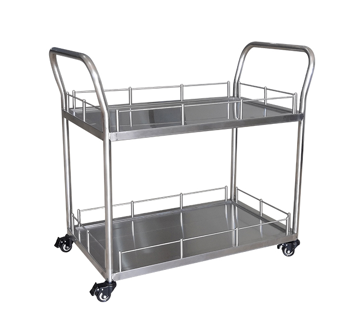 Stainless steel veterinary clinic cart