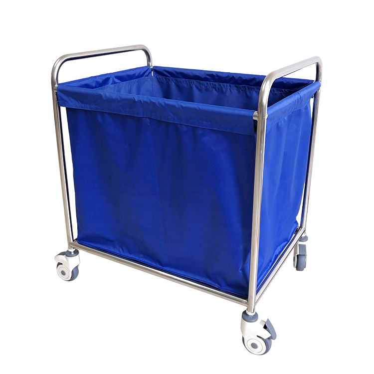 Stainless steel dirty clothes bag trolley