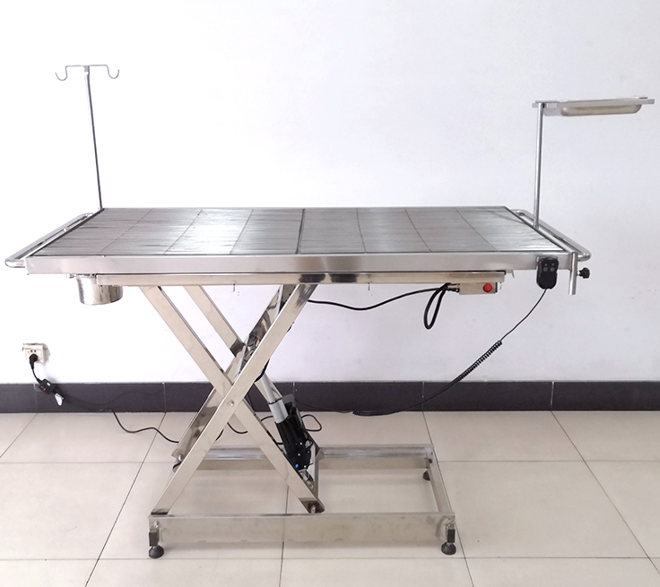 Electric lifting single-side tilt stainless steel veterinary operating table
