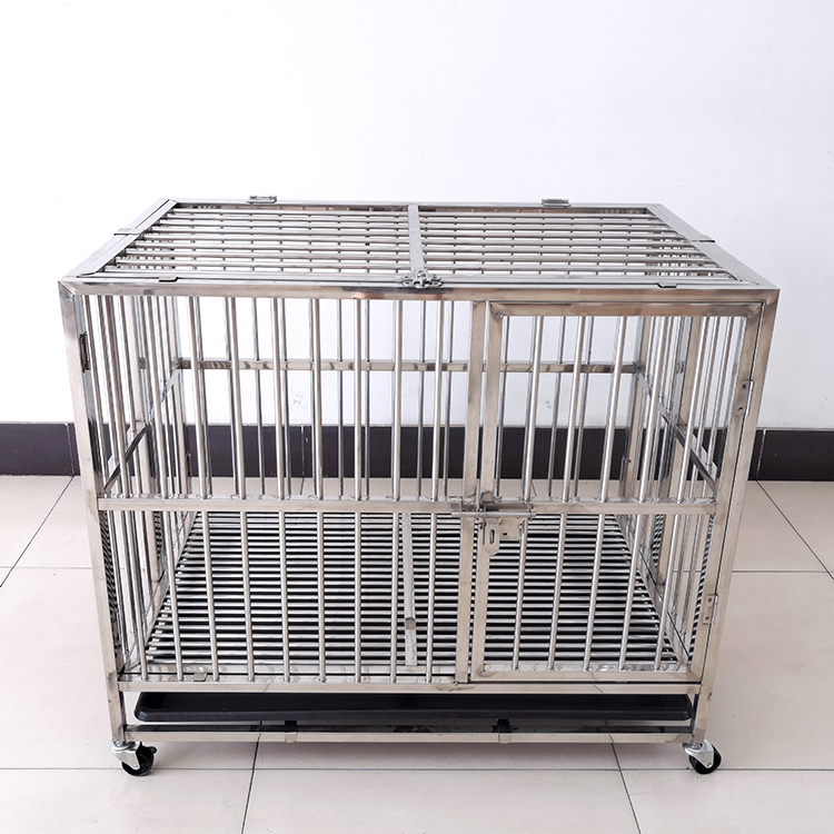 304 Stainless Steel Playpen Wheels Heavy Duty Dog Cage Pet Kennel Crate on Sale