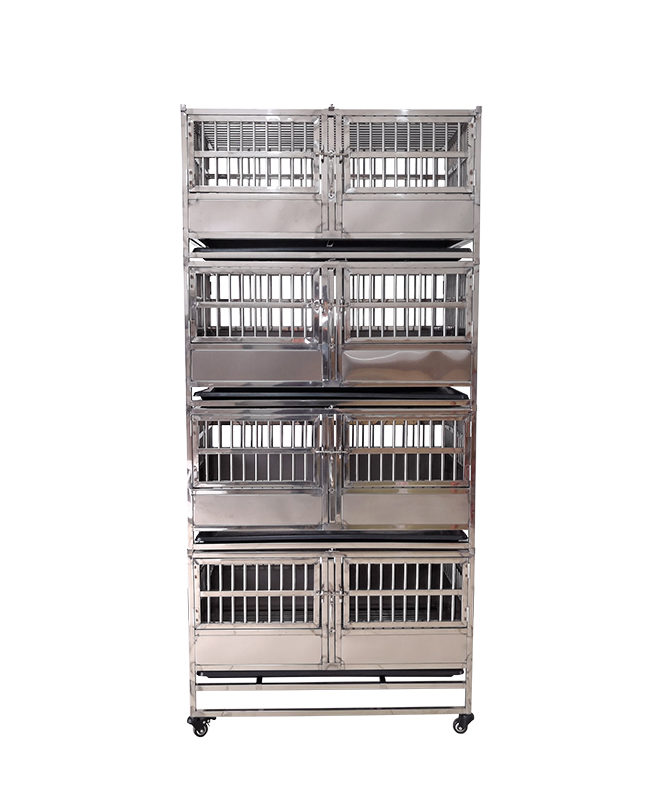 Stainless steel 4-layer folding brooder cage
