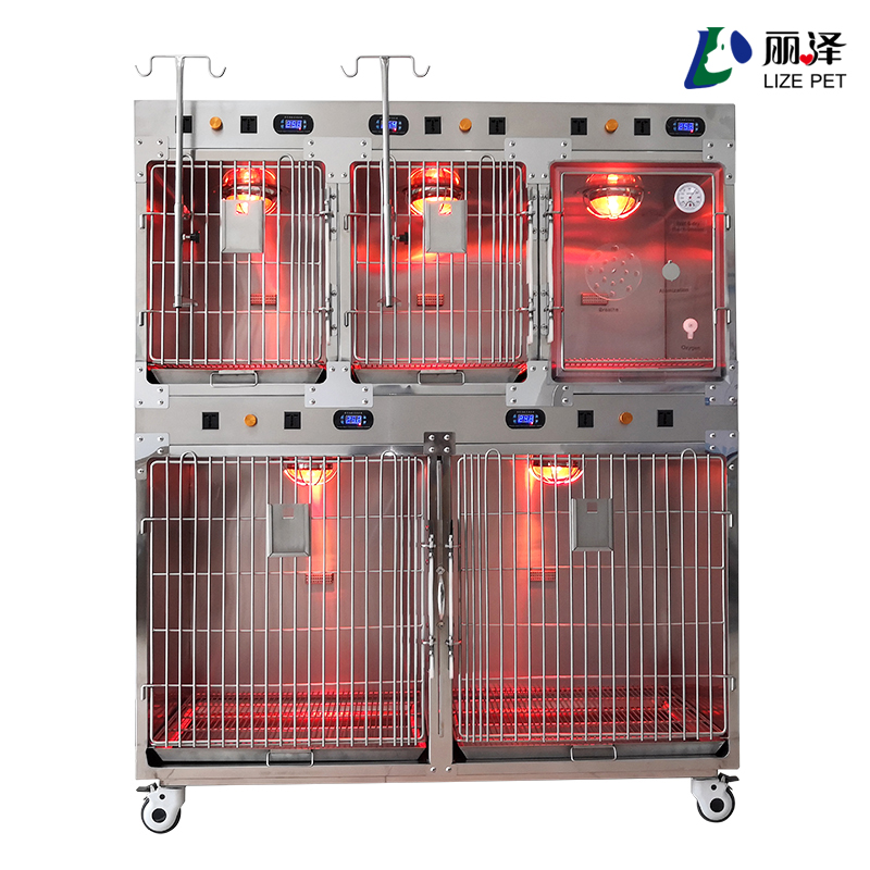 Veterinary Equipment China Made Veterinary Stainless Steel small animal Show Case Pet display Cage for pet shops clinics