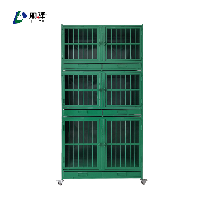 Veterinary Equipment 6 six door cage on the second floor modern welded wire mesh stackable dog kennels on sale