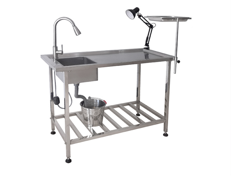 Stainless steel veterinary dissection table Animal operating table