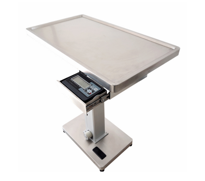 Stainless steel electric lifting veterinary weighing table