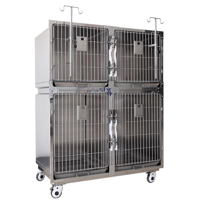 Second floor 4 doors - stainless steel wet dog cage Veterinary cage