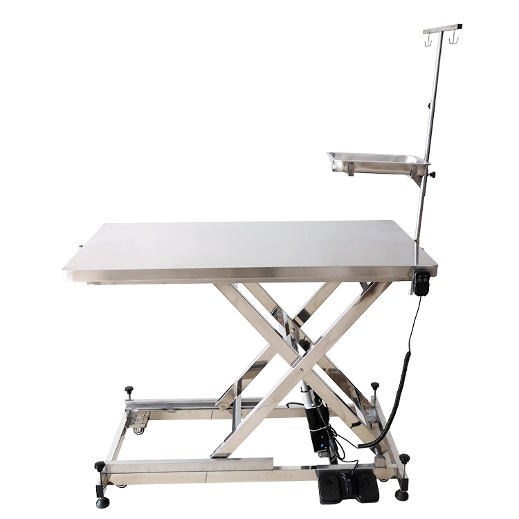 veterinary surgery table High Quality Veterinary 304 Stainless Steel Flat Panel Electric Lifting Pet Treatment Table