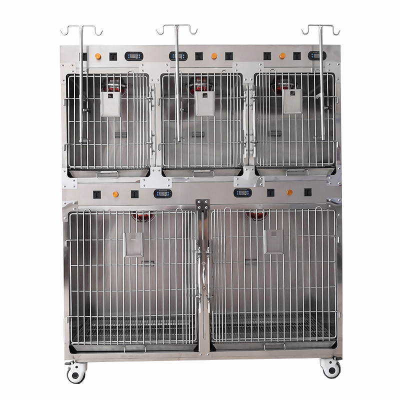 Heating lamp power oxygen chamber vet cage