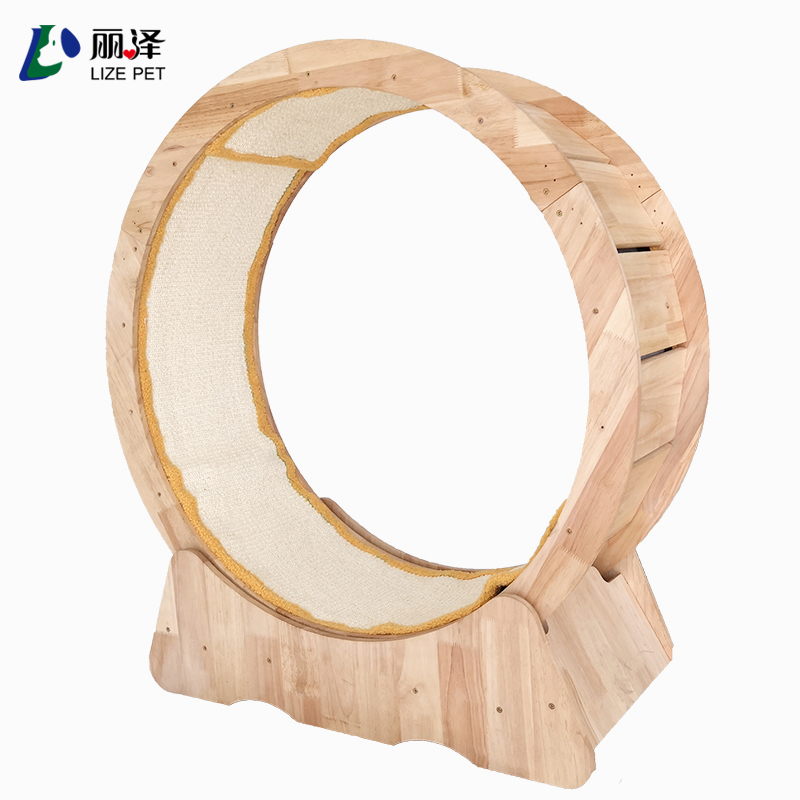 Wooden round cat treadmill Cat exercise track toy