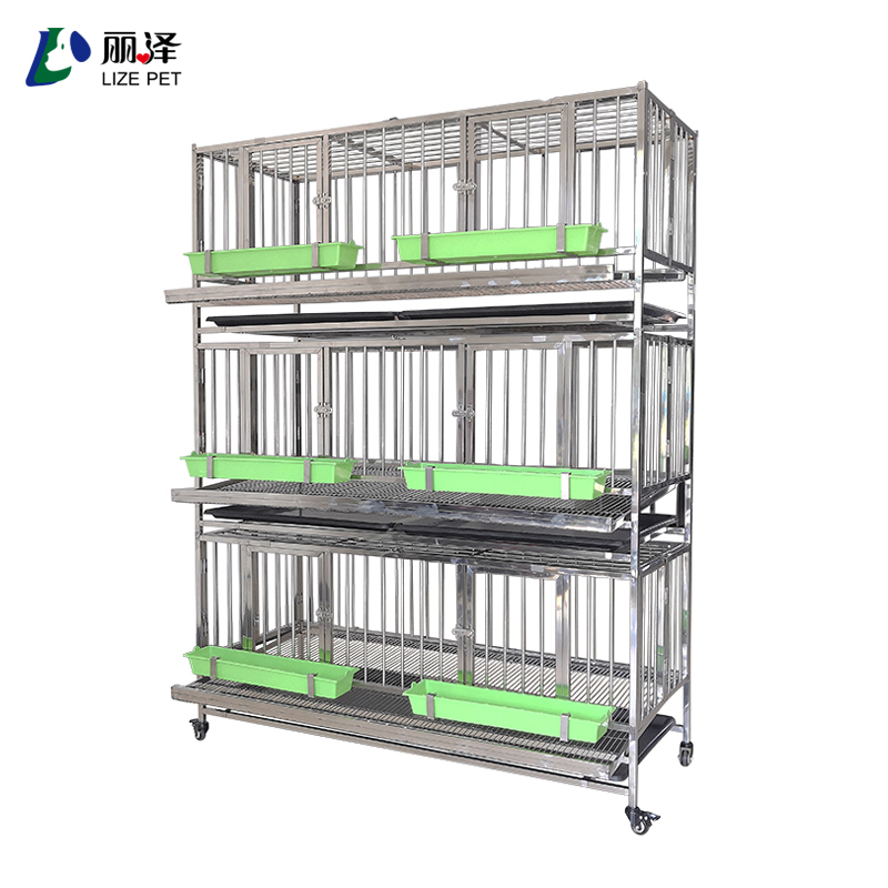 Three layer egg collection cage/stainless steel egg roller cage