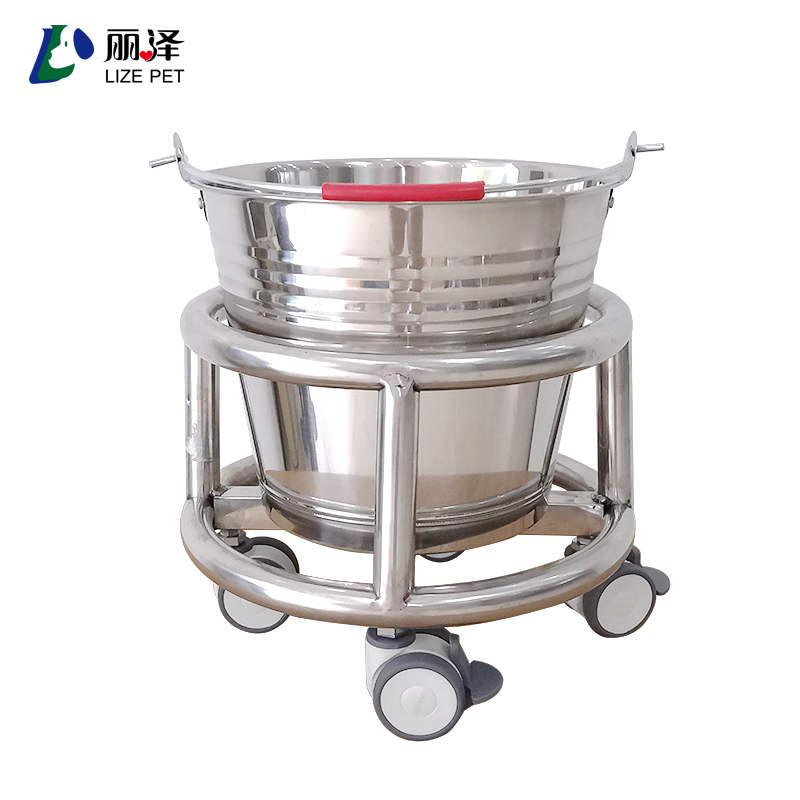 High Quality Bucket Price Veterinary Equipment Stainless Steel Medical Kick Bucket 90cm High For Sale