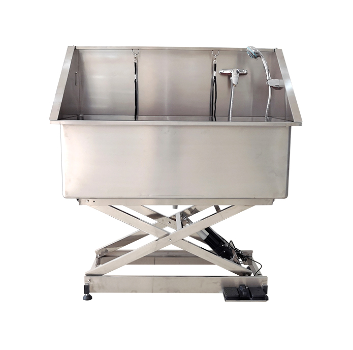 Baffle stainless steel electric lift pet bath pool