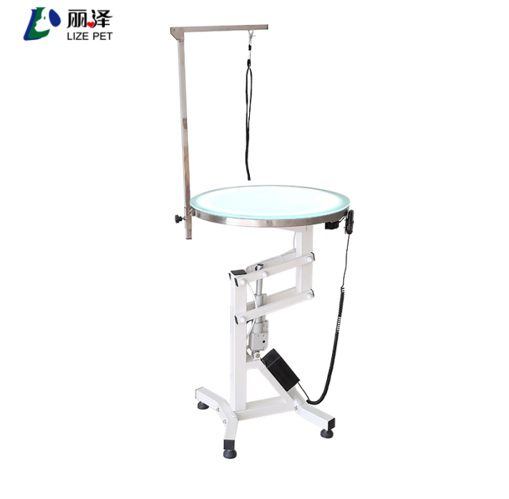 LED electric lift pet grooming table - Round table