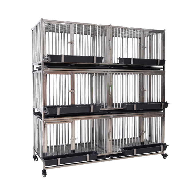 All stainless steel triple fold pigeon breeding cage