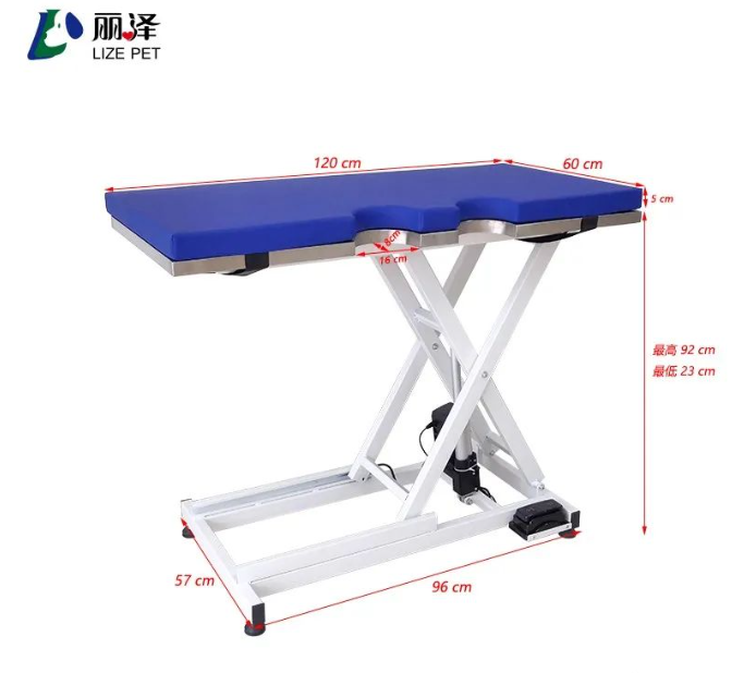 Stainless steel electric lift veterinary B-ultrasound examination table