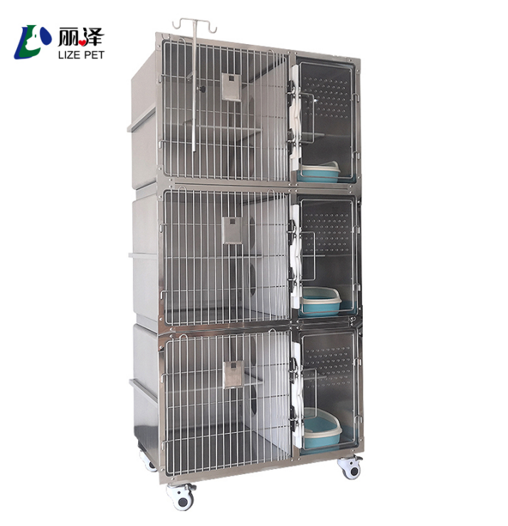 Heavy duty stainless steel 3 story 6 door - Cat carrier