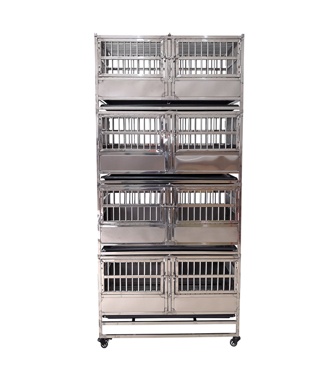 Four layers 8 doors - stainless steel folding brooder cage