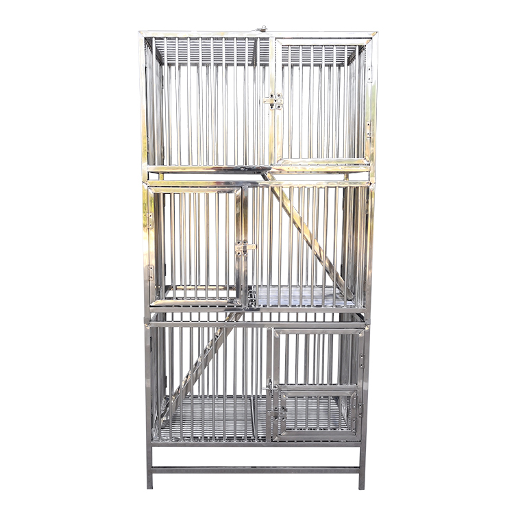 Premium 3-Tier 304 Stainless Steel Cat Cage – Spacious, Secure & Easy to Clean