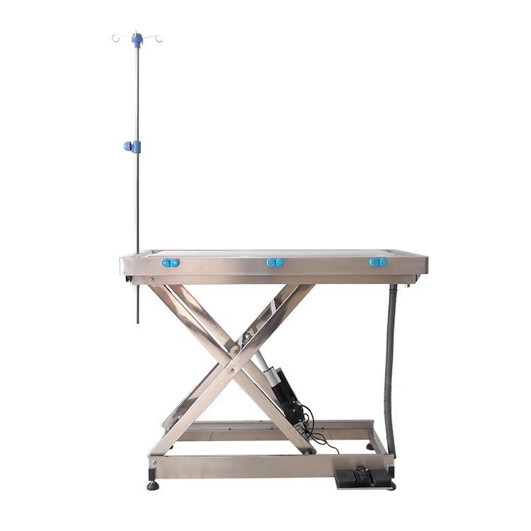 Clinic Sanitary Smooth Pet Treatment Table Veterinary Electric Lift Diagnosis Flat Top 304 Stainless Steel Table